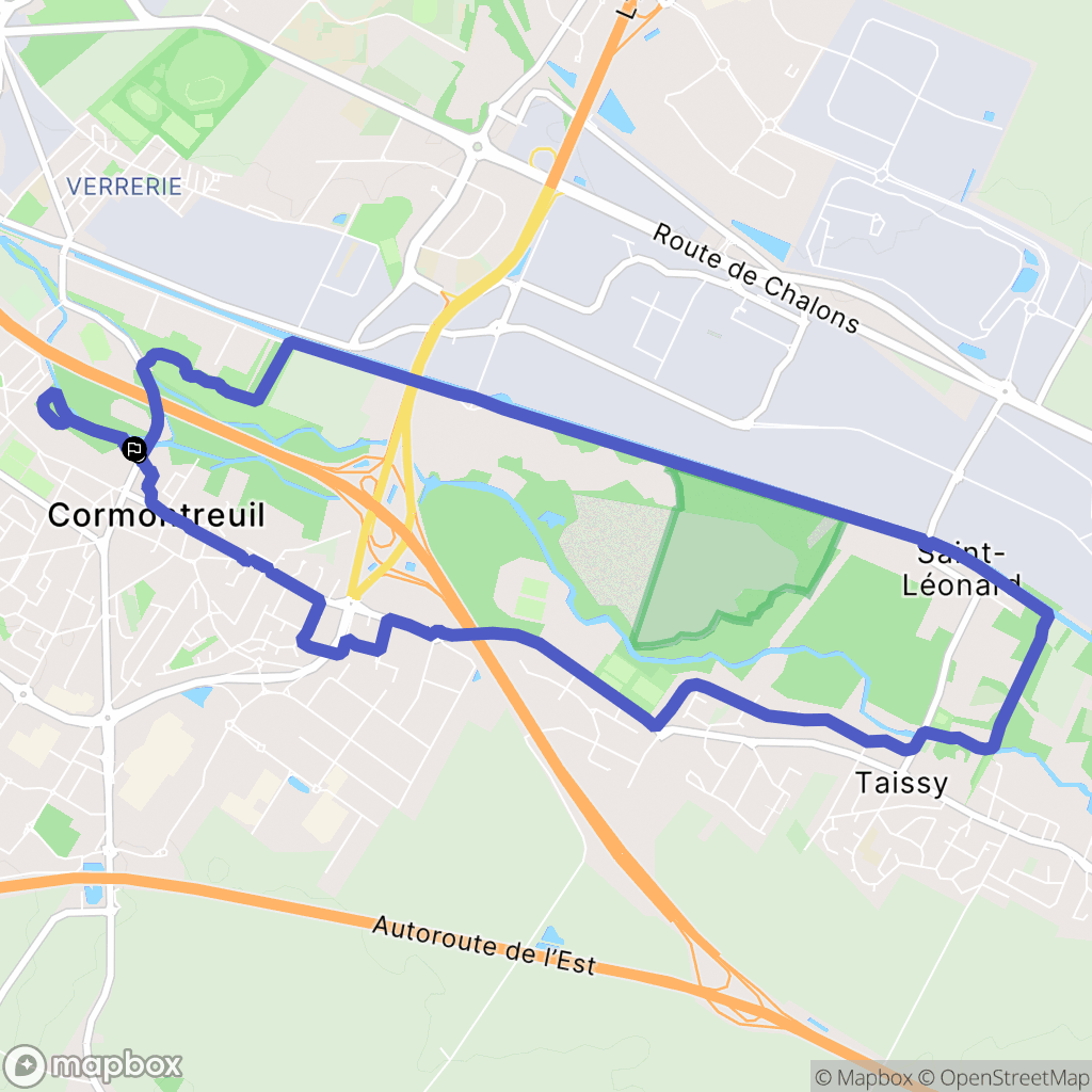 Cormontreuil : carte du parcours de randonnée - France