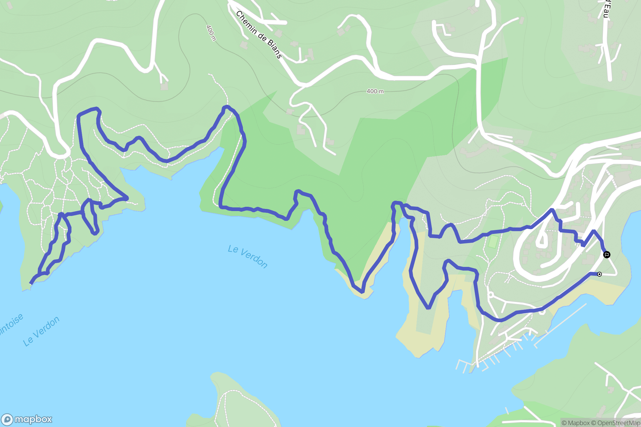 Esparron-de-Verdon : carte du parcours de randonnée - France