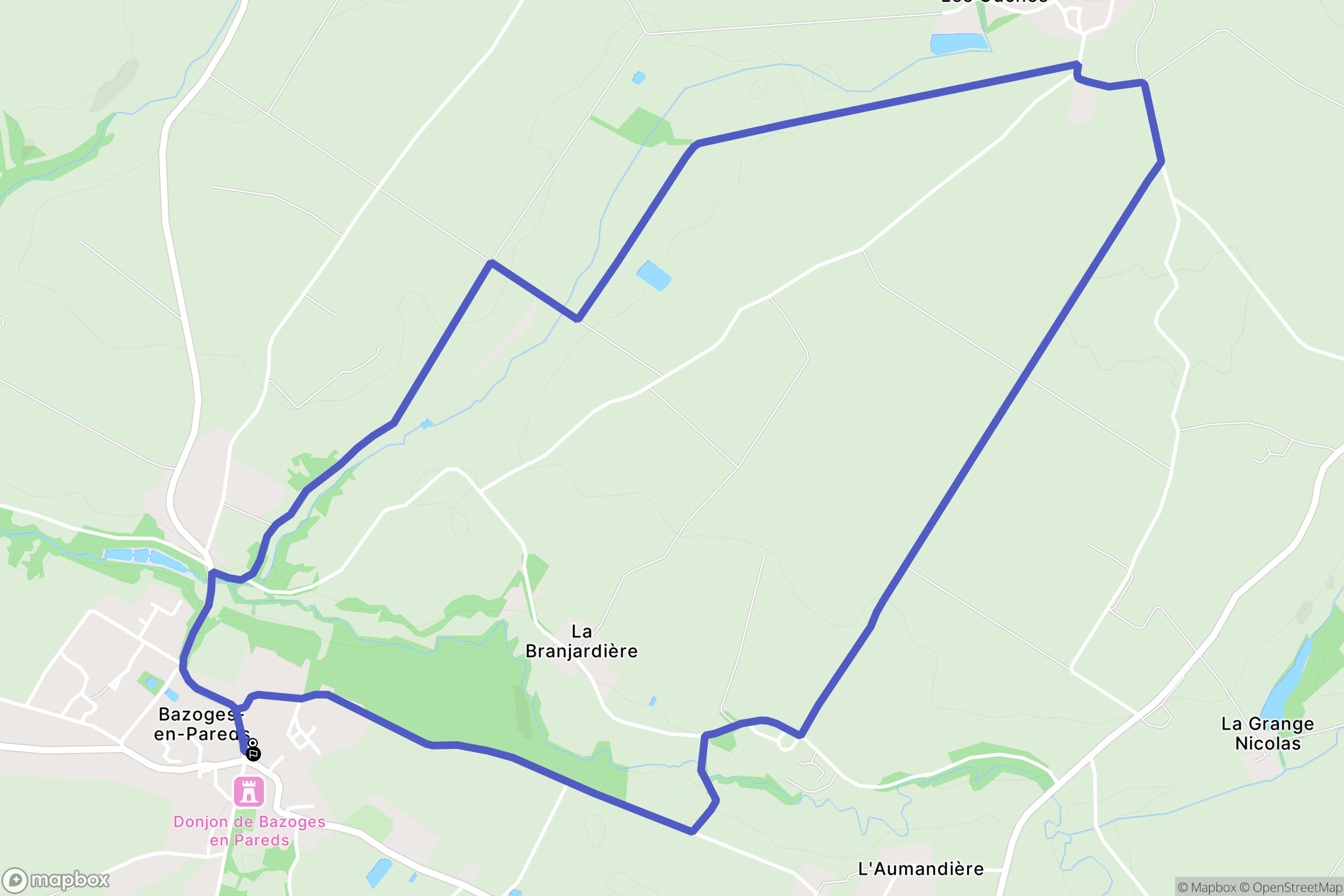 Bazoges-en-Pareds : carte du parcours de randonnée - France