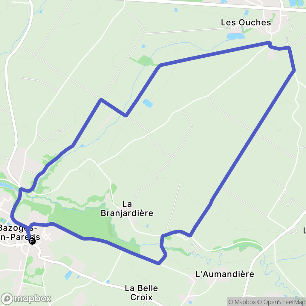 Bazoges-en-Pareds : carte du parcours de randonnée - France