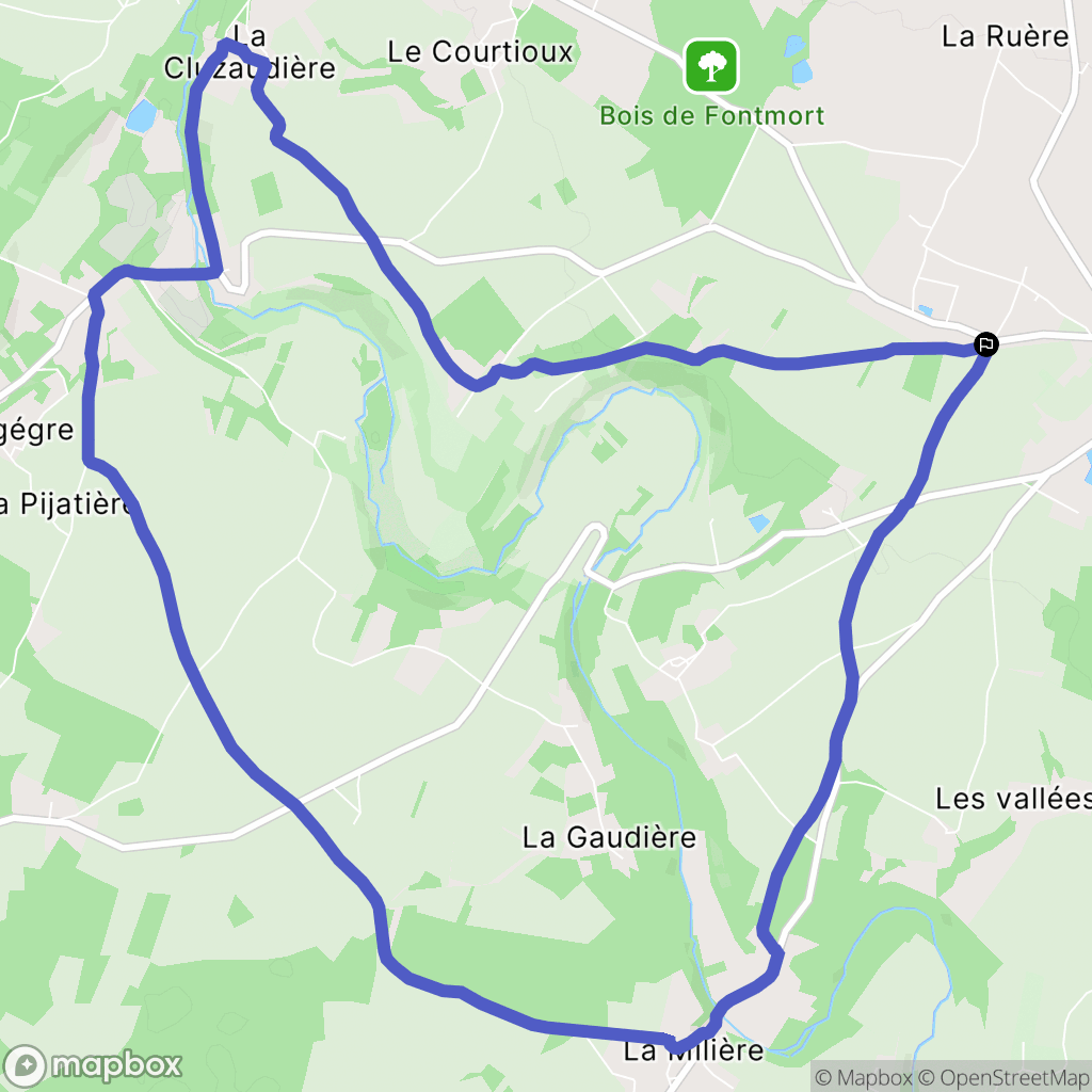 Champagné-Saint-Hilaire : carte du parcours de randonnée - France