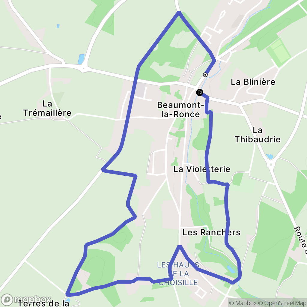 Beaumont-Louestault : carte du parcours de randonnée - France