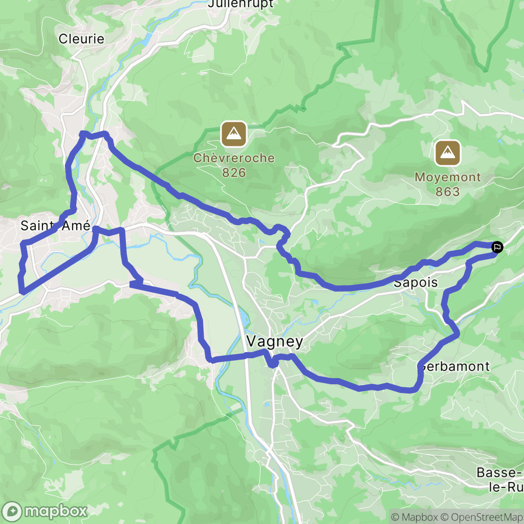 Sapois : carte du parcours de randonnée - France