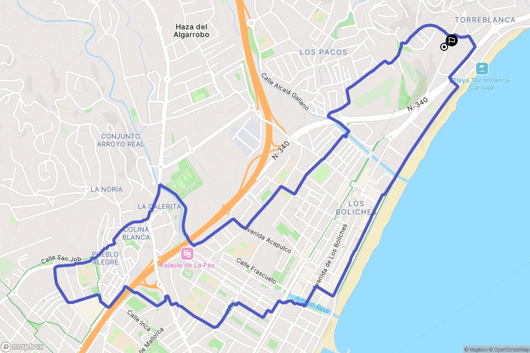 Fuengirola : carte du parcours de randonnée - Spain