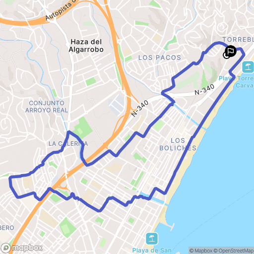 Fuengirola : carte du parcours de randonnée - Spain