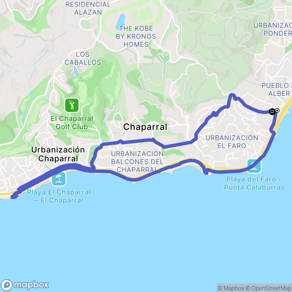Mijas : carte du parcours de randonnée - Spain