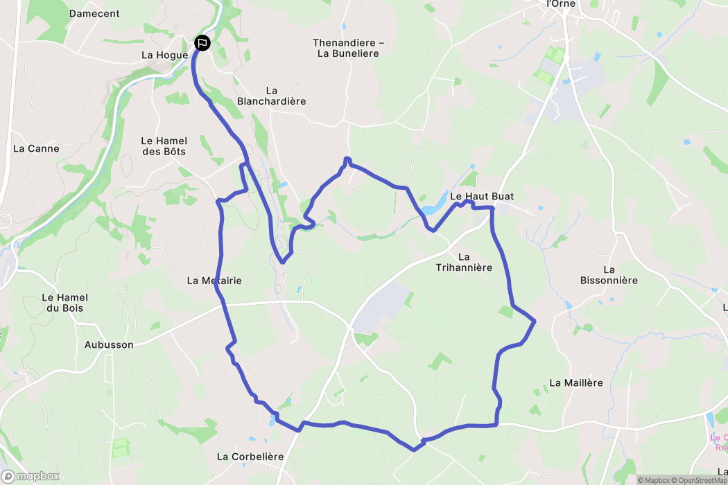 Athis-Val de Rouvre : carte du parcours de randonnée - France