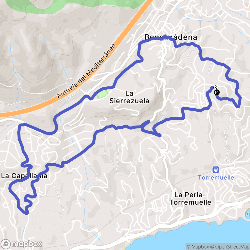 Benalmádena : carte du parcours de randonnée - Spain