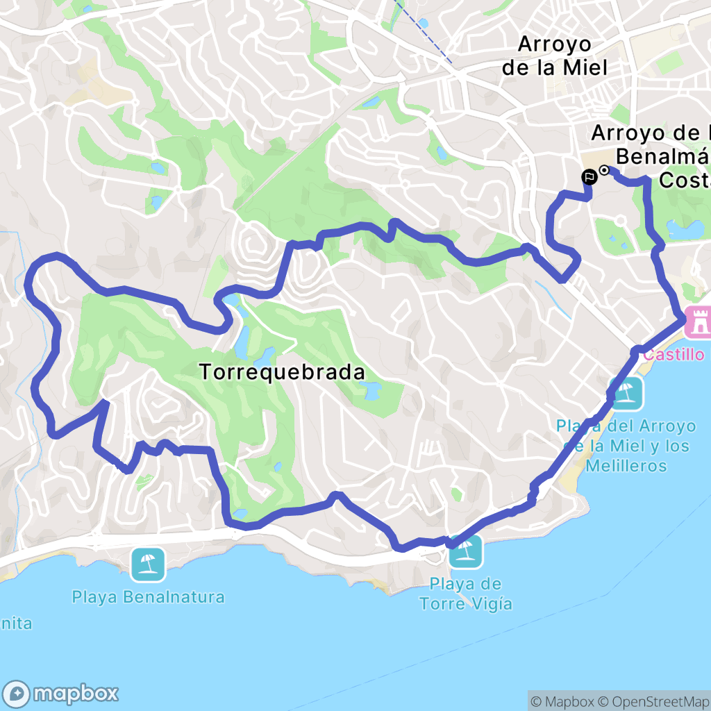 Benalmádena : carte du parcours de randonnée - Spain