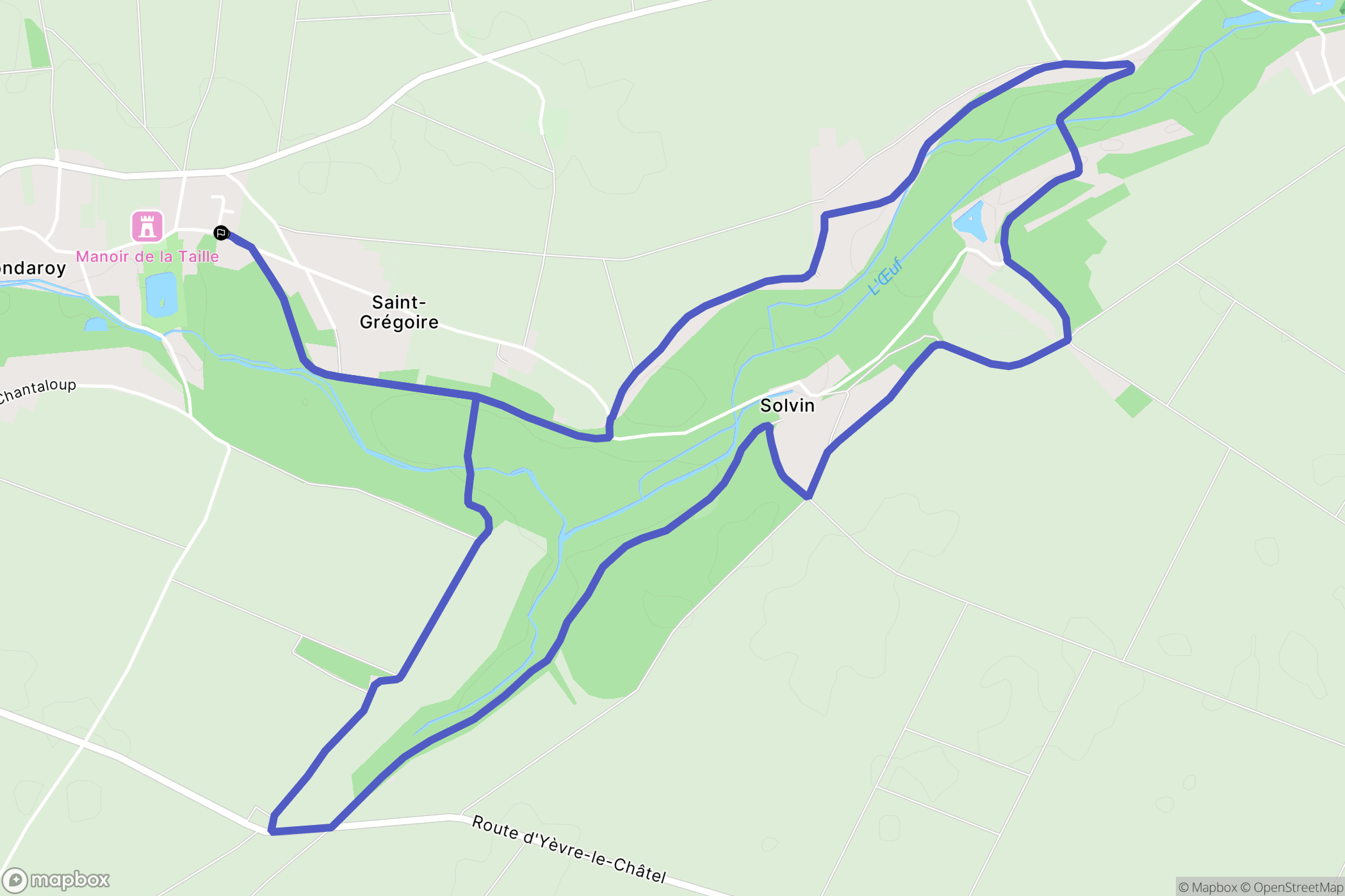 Bondaroy : carte du parcours de randonnée - France