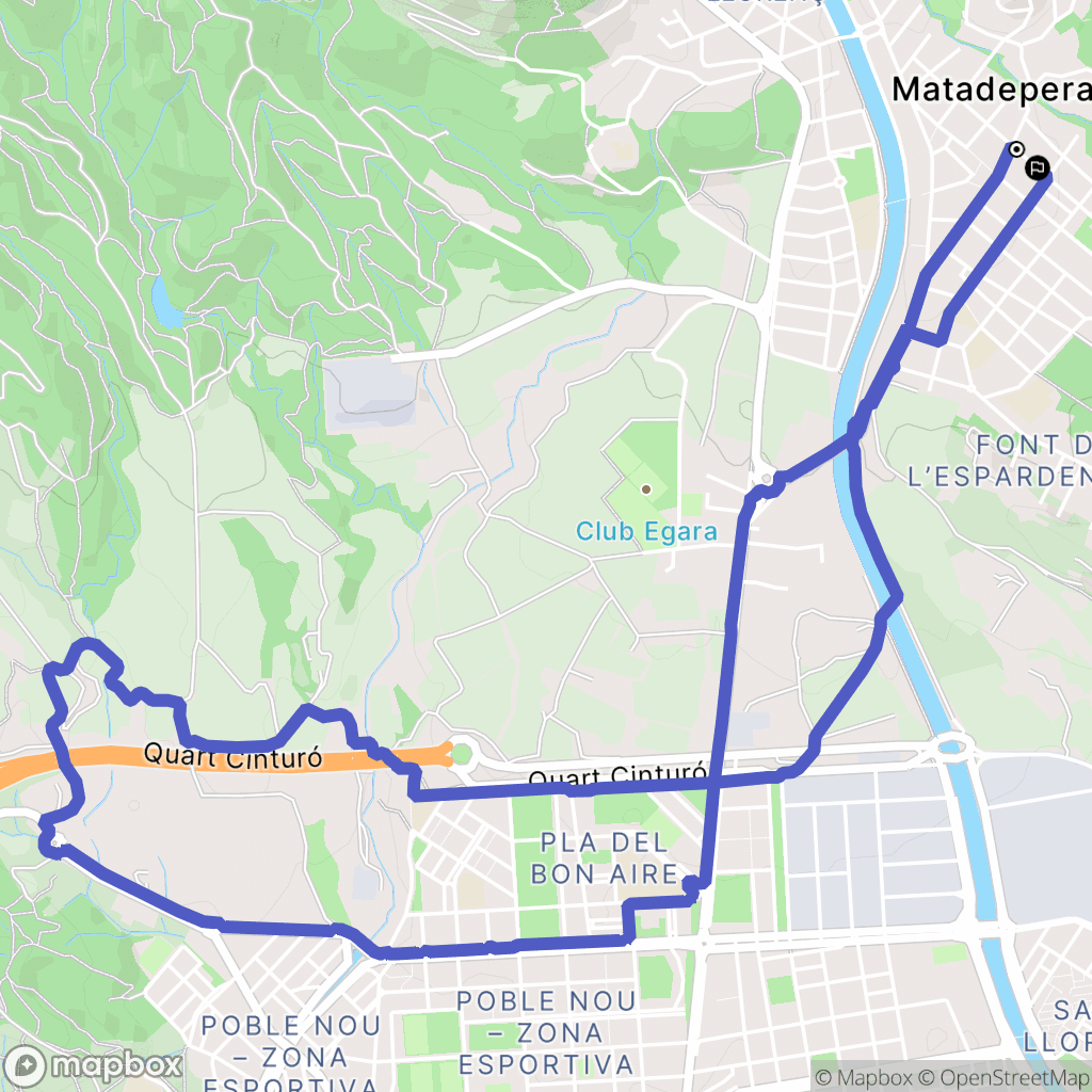 Matadepera : carte du parcours de randonnée - Spain