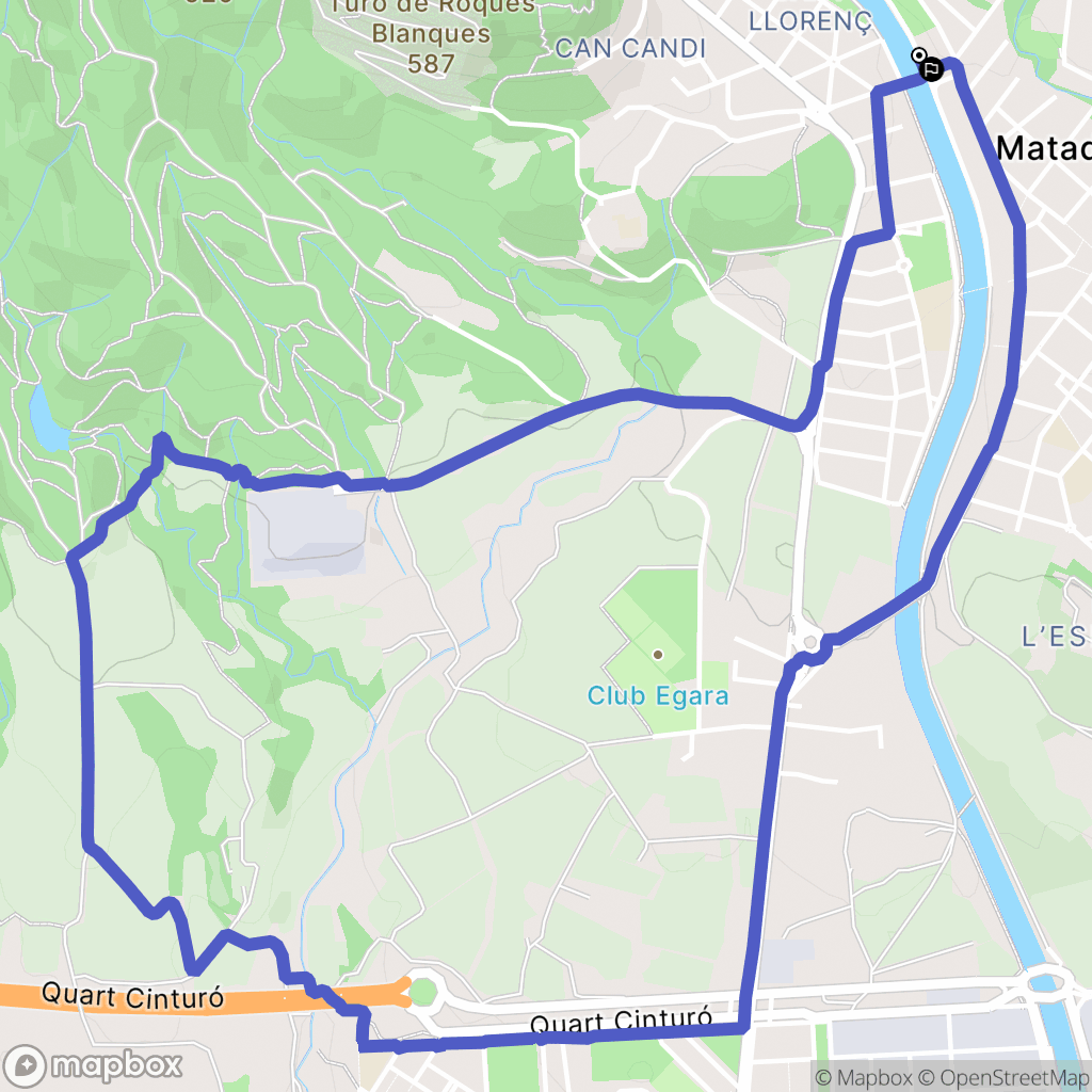 Matadepera : carte du parcours de randonnée - Spain
