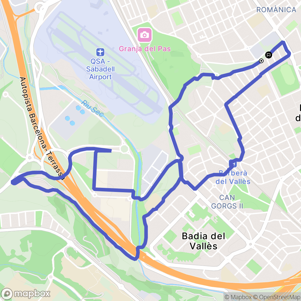 Barberà del Vallès : carte du parcours de randonnée - Spain
