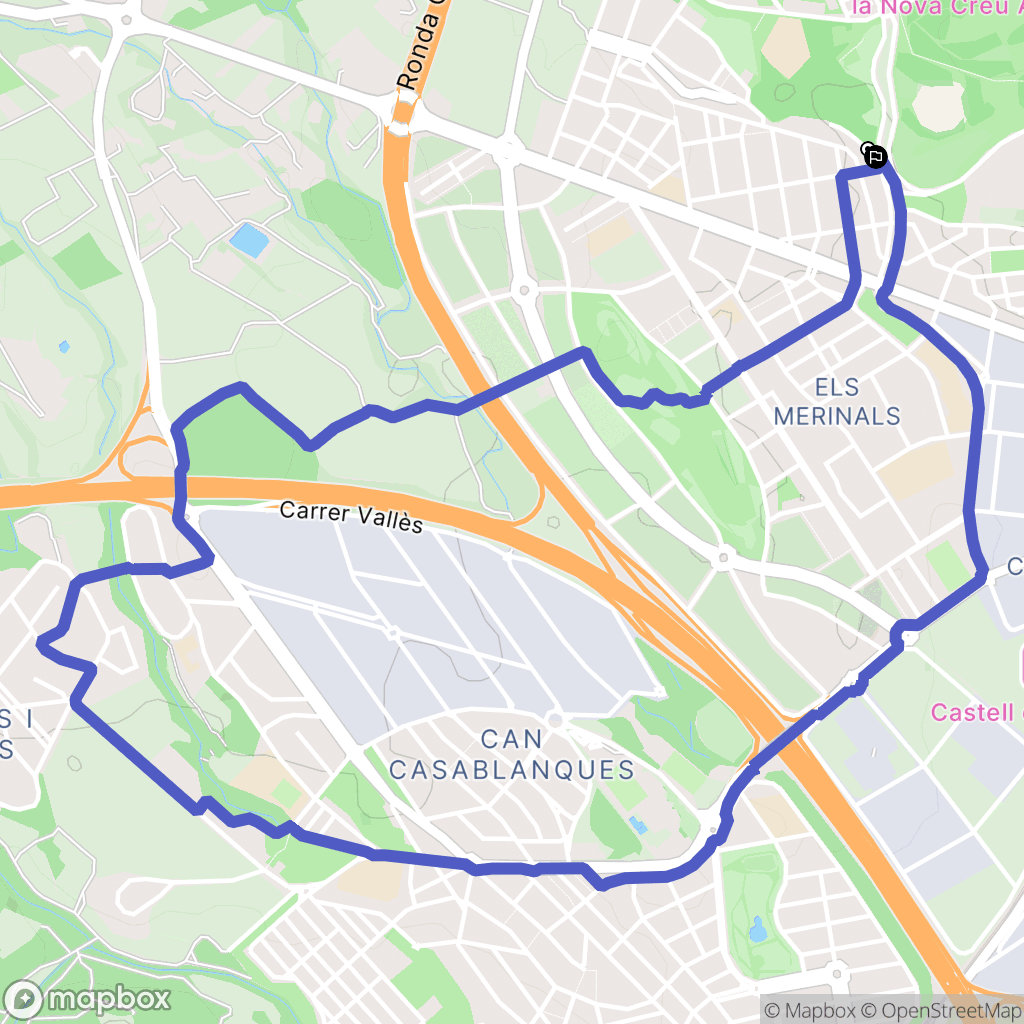 Sabadell : carte du parcours de randonnée - Spain