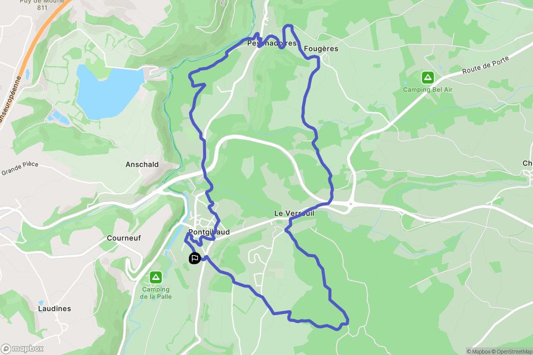 Pontgibaud : carte du parcours de randonnée - France