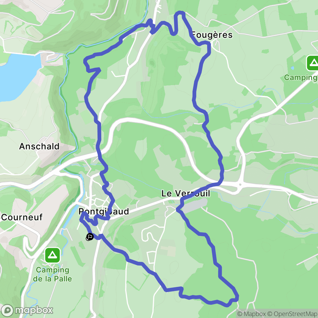 Pontgibaud : carte du parcours de randonnée - France