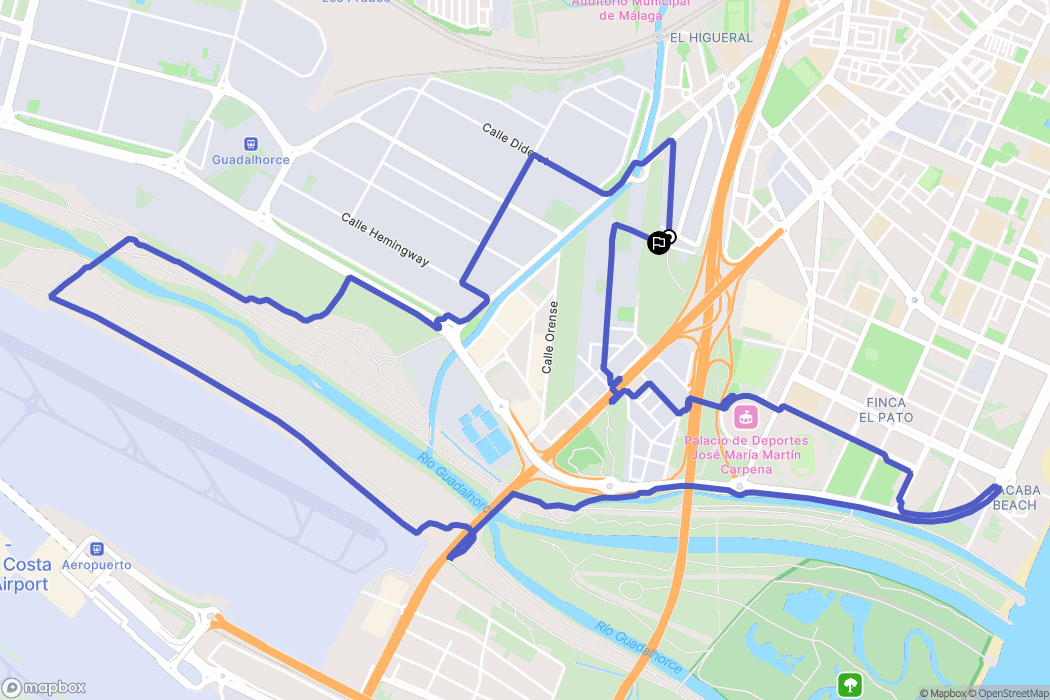 Málaga : carte du parcours de randonnée - Spain