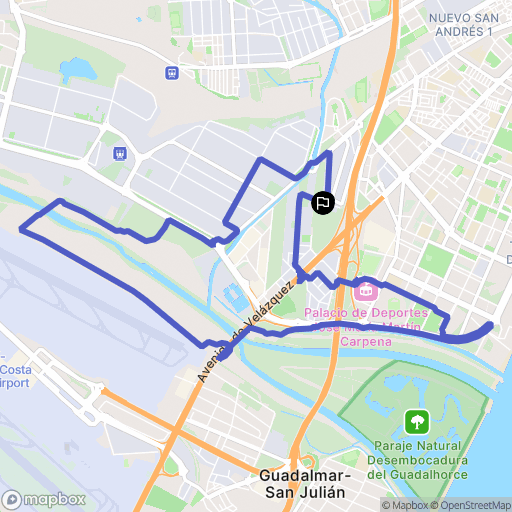 Málaga : carte du parcours de randonnée - Spain
