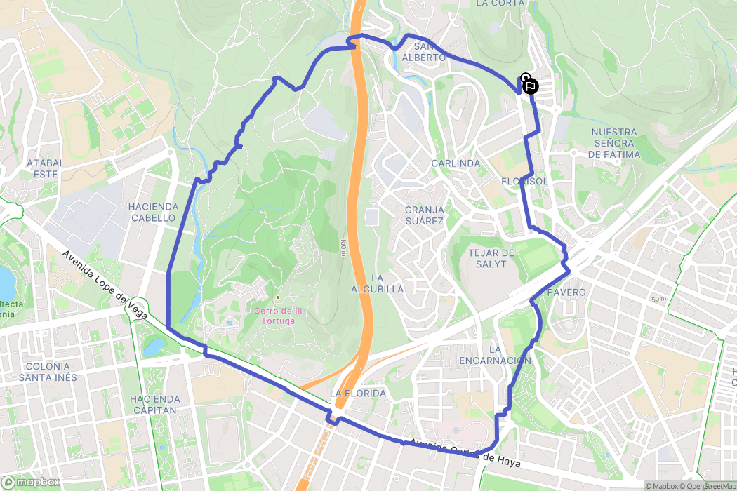 Málaga : carte du parcours de randonnée - Spain