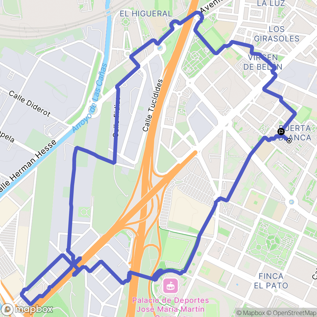 Málaga : carte du parcours de randonnée - Spain