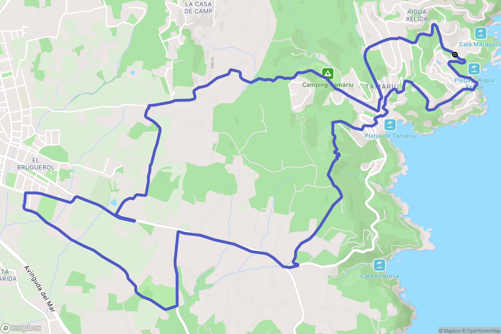 Palafrugell : carte du parcours de randonnée - Spain