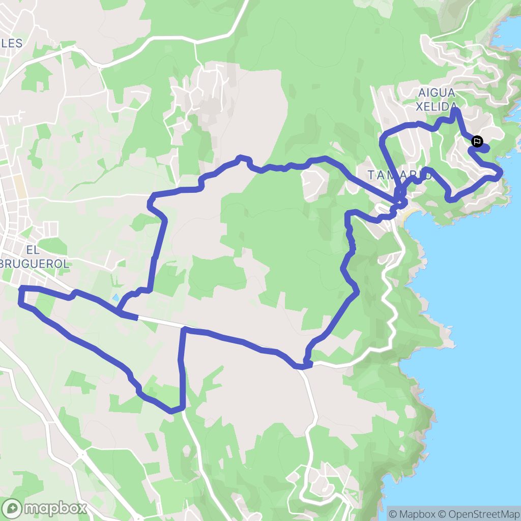 Palafrugell : carte du parcours de randonnée - Spain
