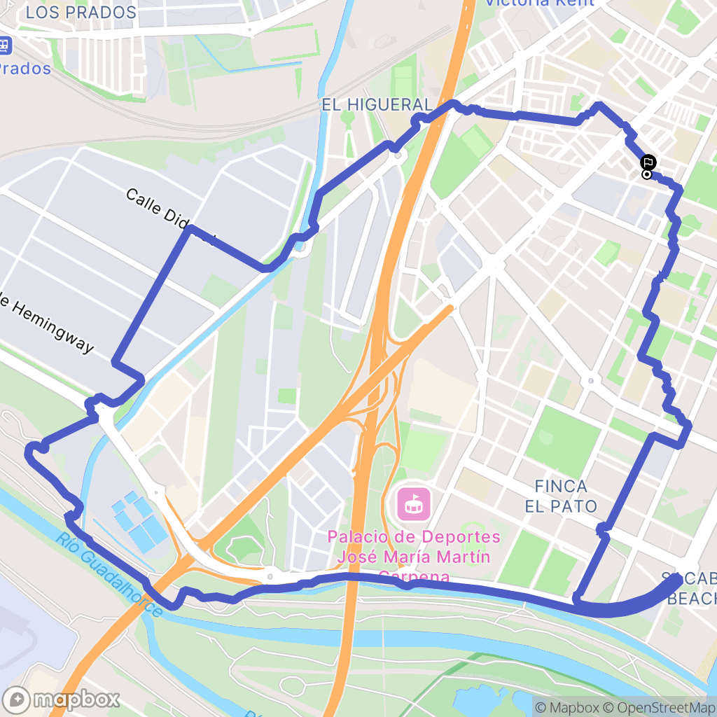 Málaga : carte du parcours de randonnée - Spain