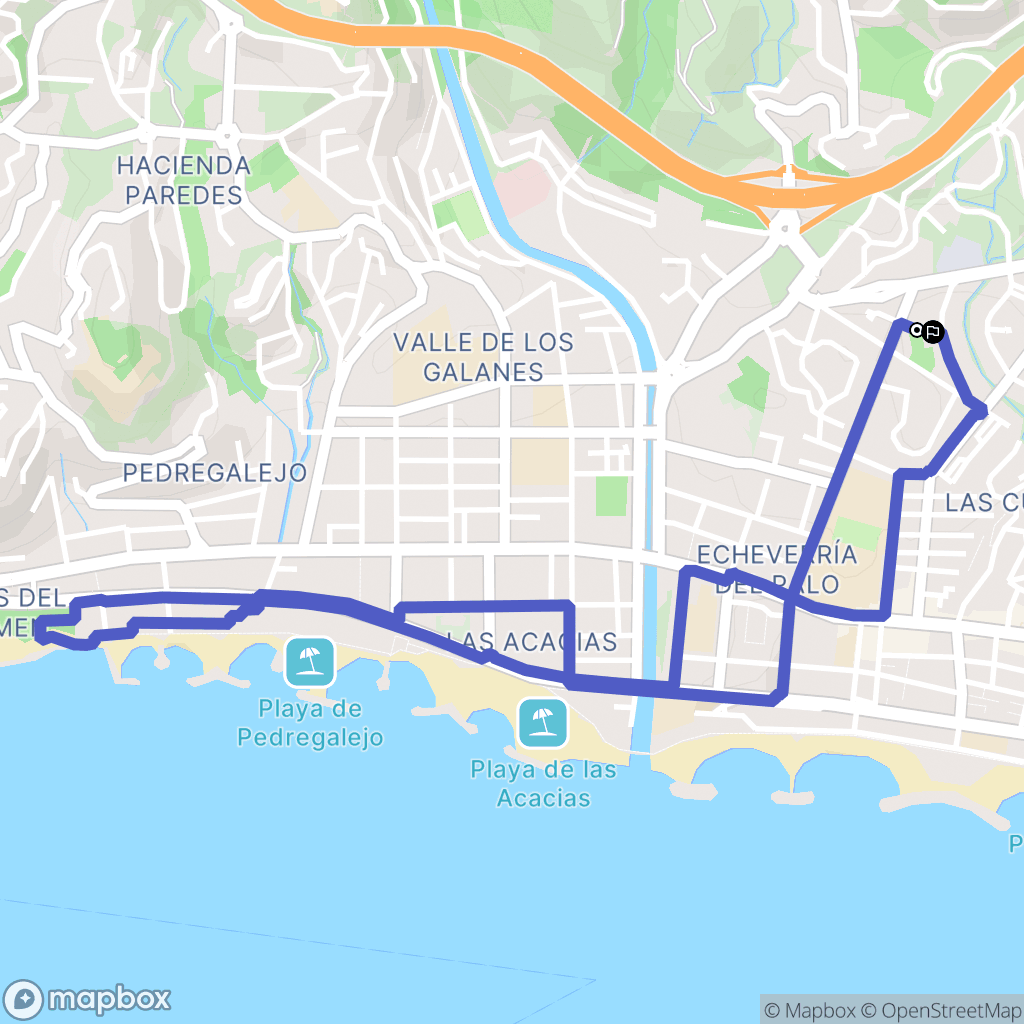 Málaga : carte du parcours de randonnée - Spain