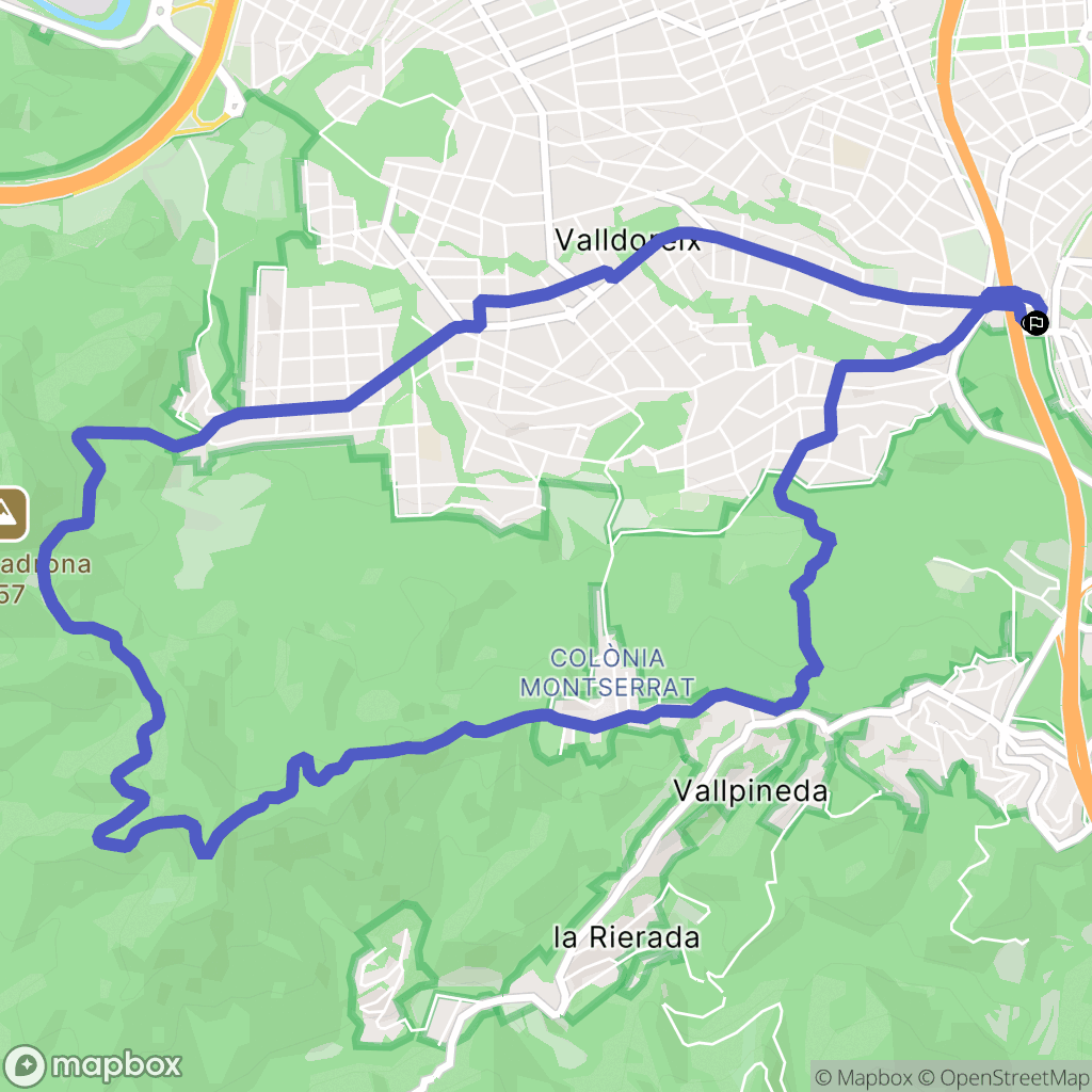 Barcelona : carte du parcours de randonnée - Spain