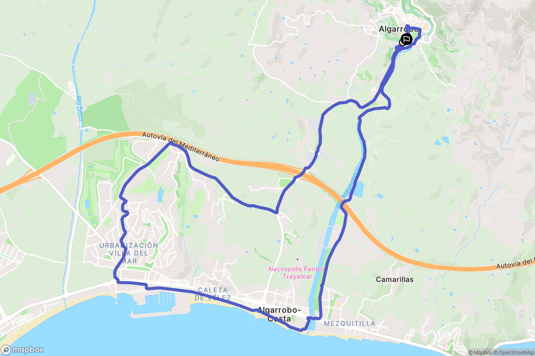 Algarrobo : carte du parcours de randonnée - Spain