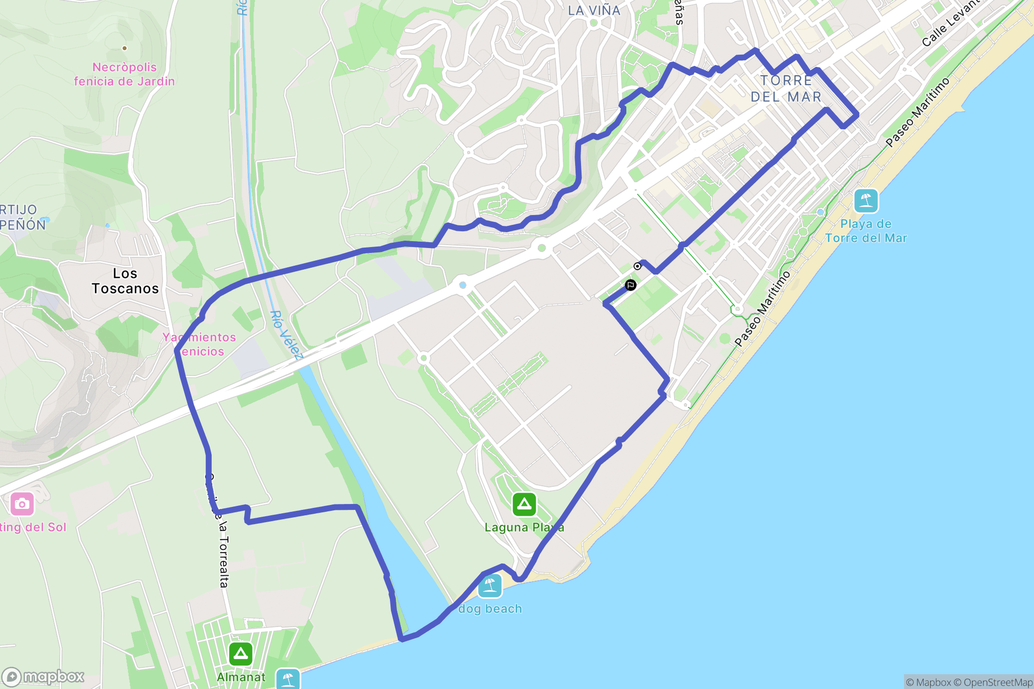 Torre del Mar : carte du parcours de randonnée - Spain