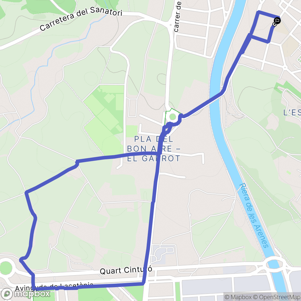 Matadepera : carte du parcours de randonnée - Spain