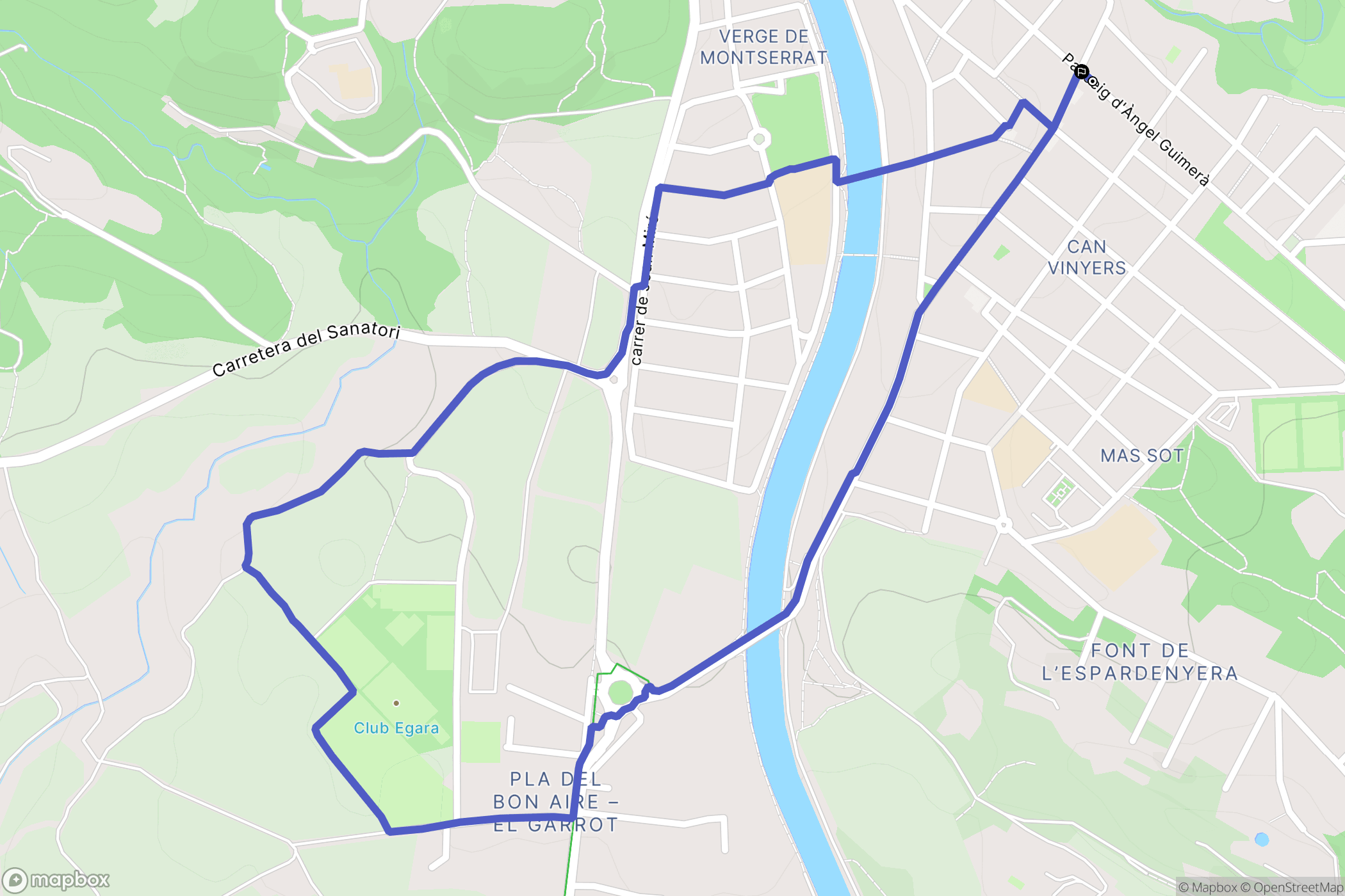 Matadepera : carte du parcours de randonnée - Spain