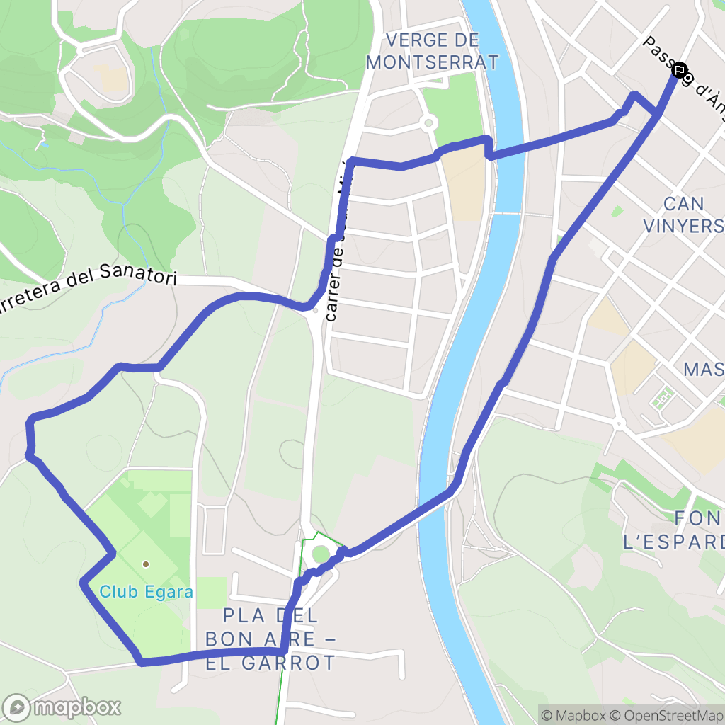Matadepera : carte du parcours de randonnée - Spain