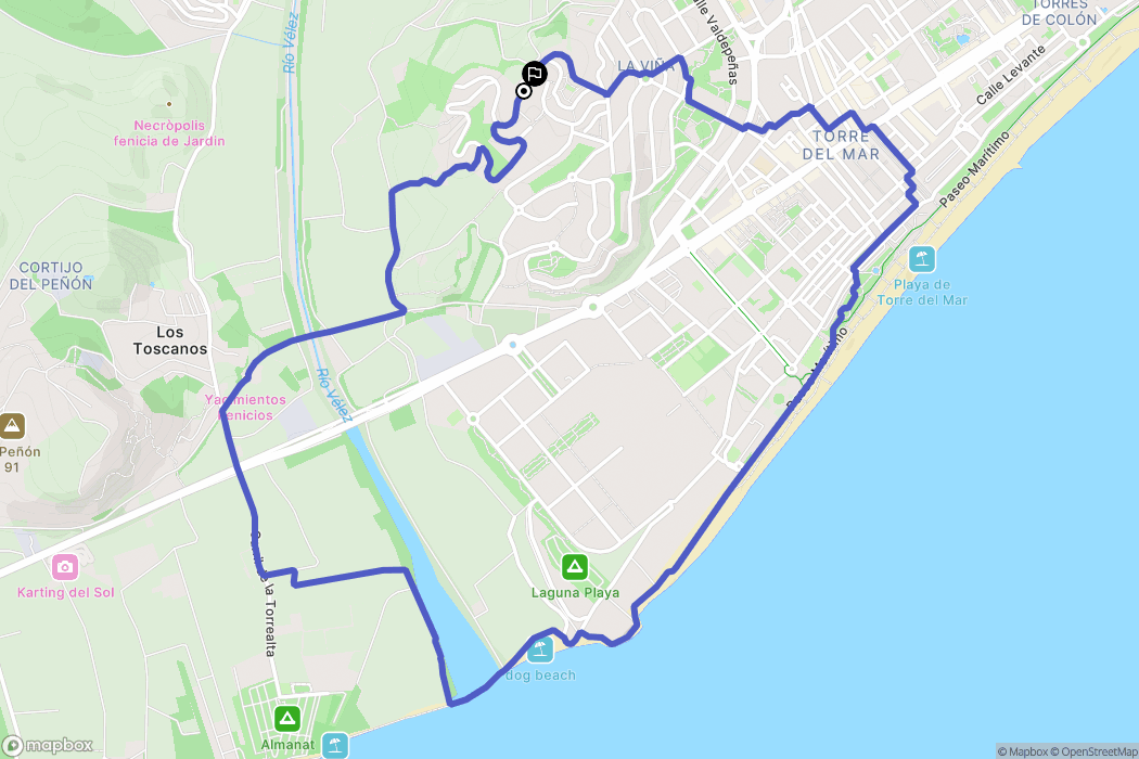 Torre del Mar : carte du parcours de randonnée - Spain