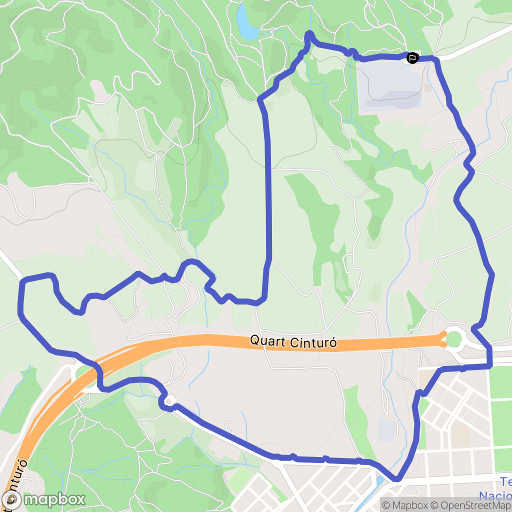 Terrassa : carte du parcours de randonnée - Spain