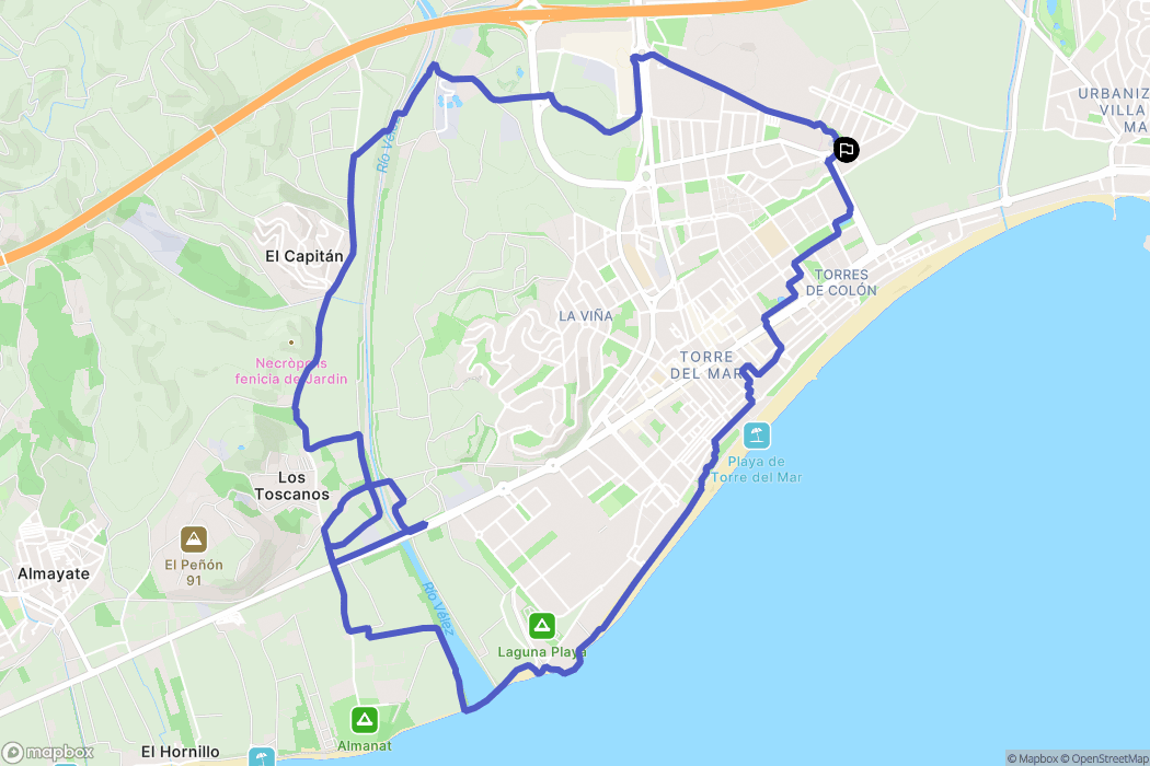 Torre del Mar : carte du parcours de randonnée - Spain