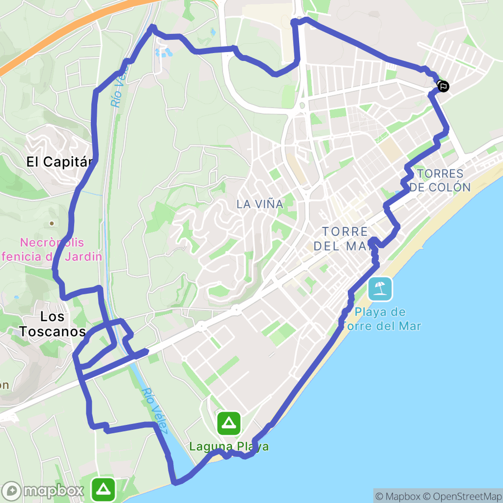 Torre del Mar : carte du parcours de randonnée - Spain