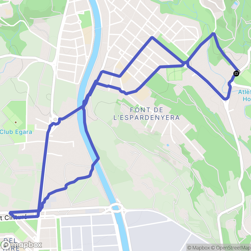 Barcelona : carte du parcours de randonnée - Spain