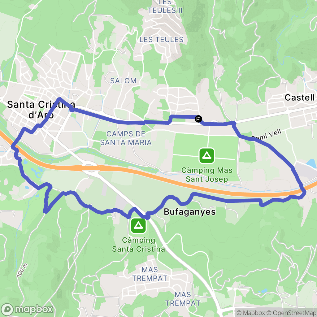 : carte du parcours de randonnée - Spain