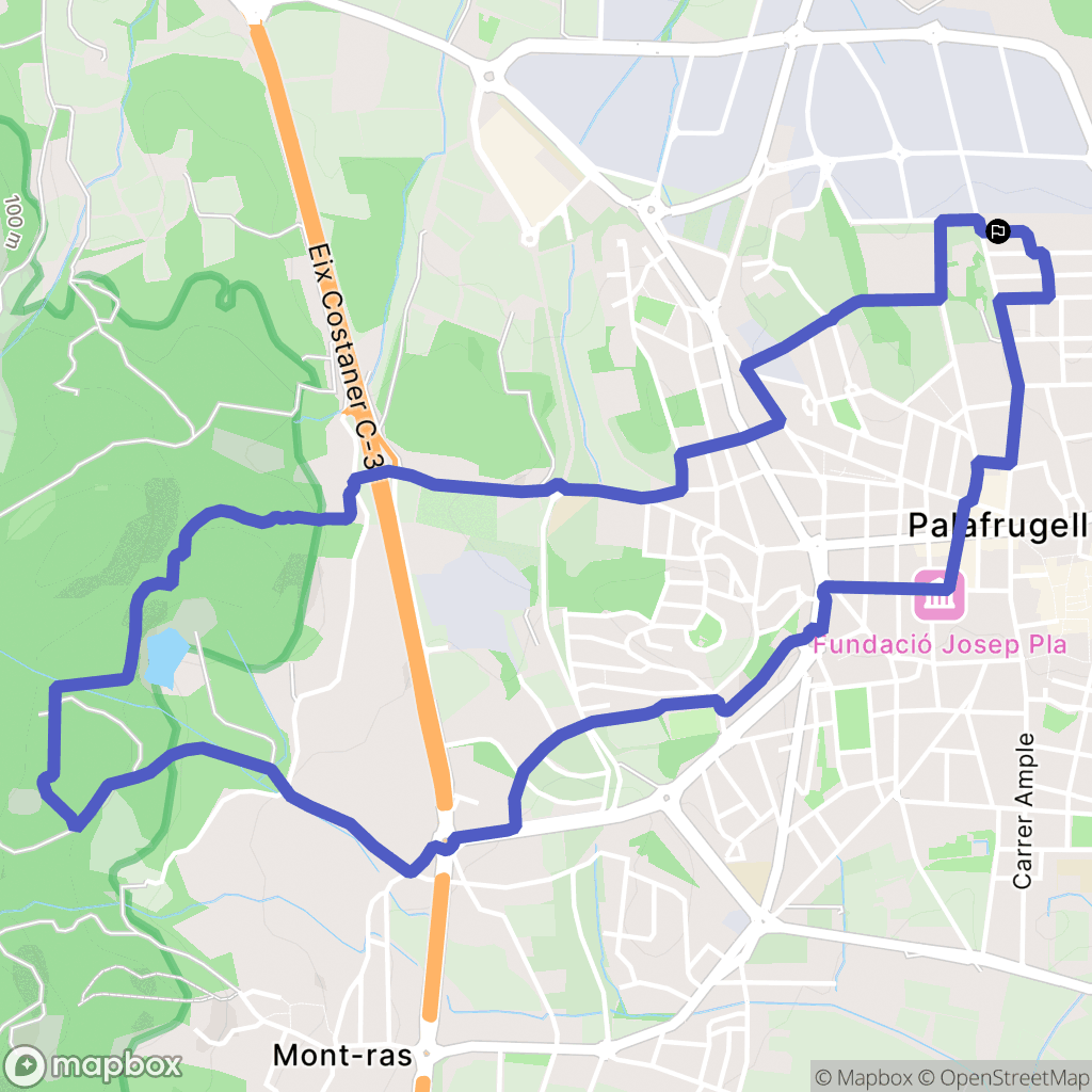 Palafrugell : carte du parcours de randonnée - Spain