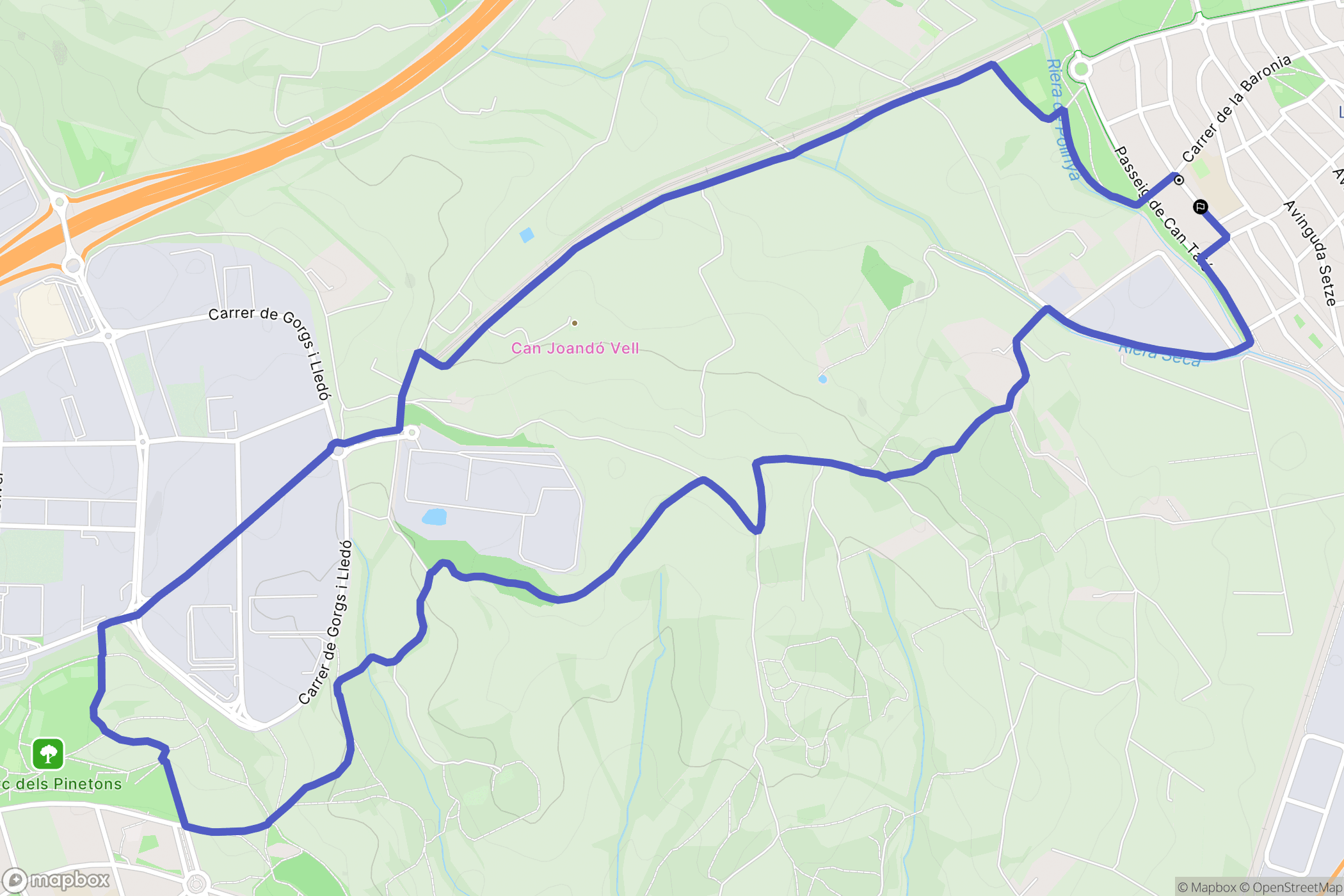 Santa Perpètua de Mogoda : carte du parcours de randonnée - Spain