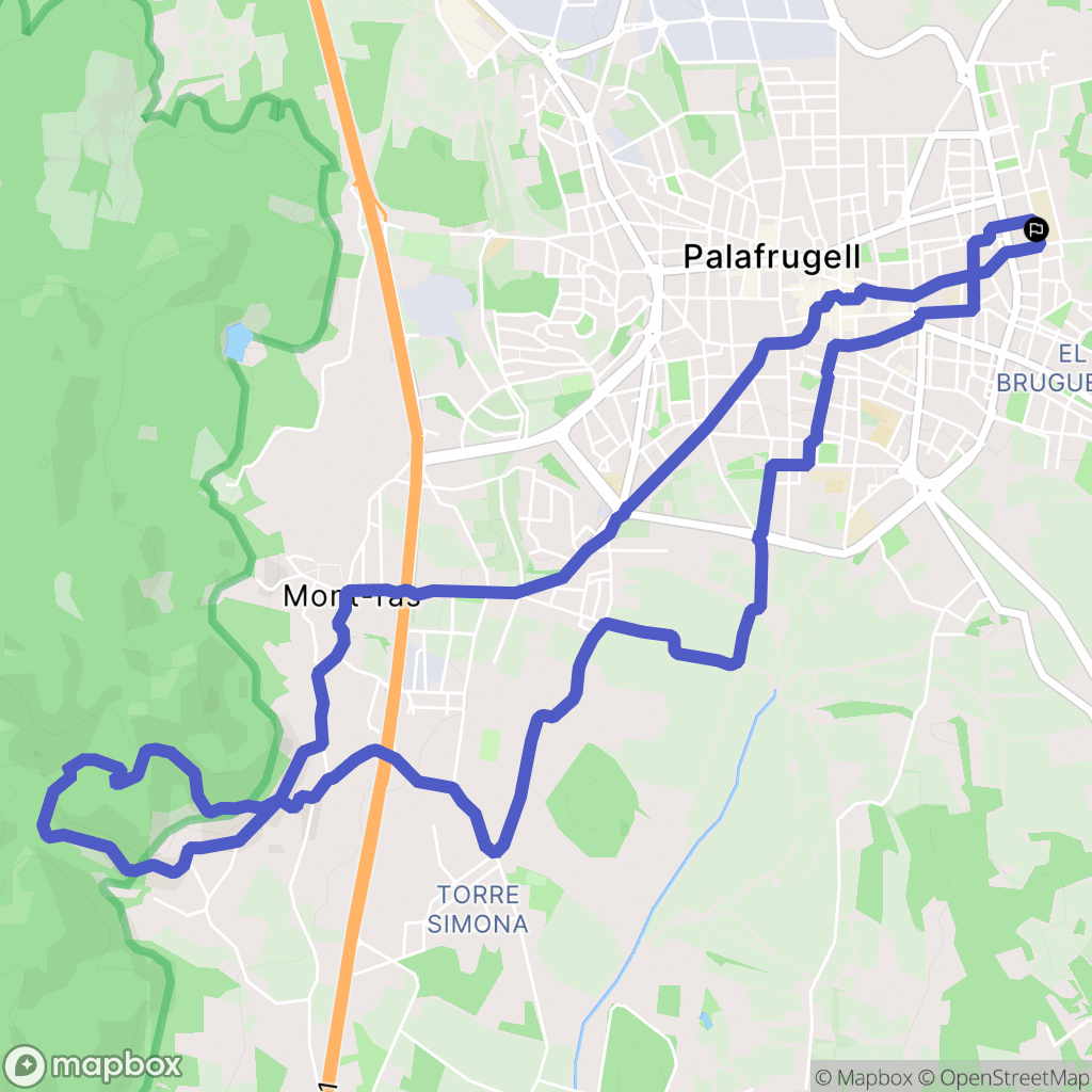 Palafrugell : carte du parcours de randonnée - Spain