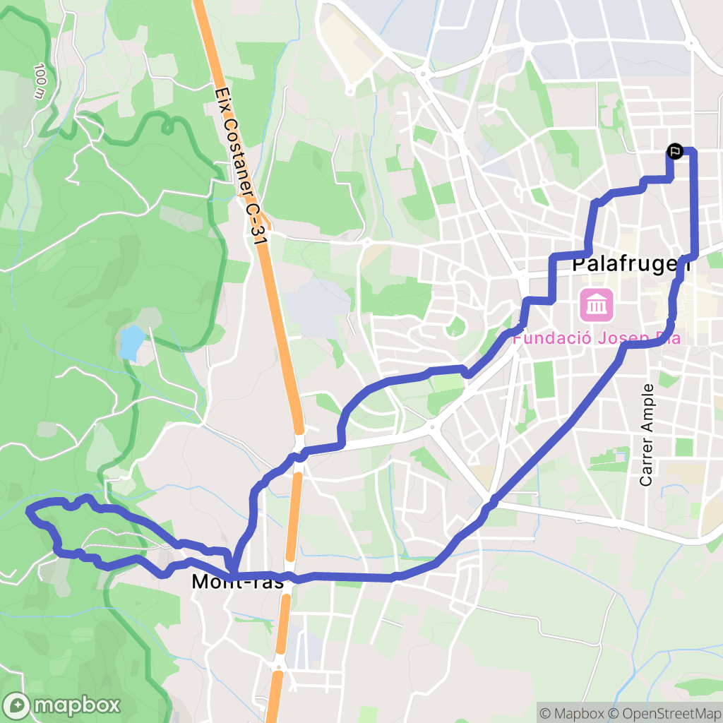 Palafrugell : carte du parcours de randonnée - Spain