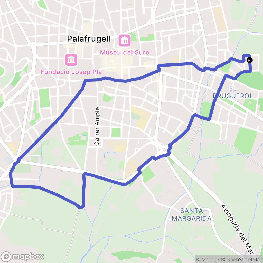 Palafrugell : carte du parcours de randonnée - Spain