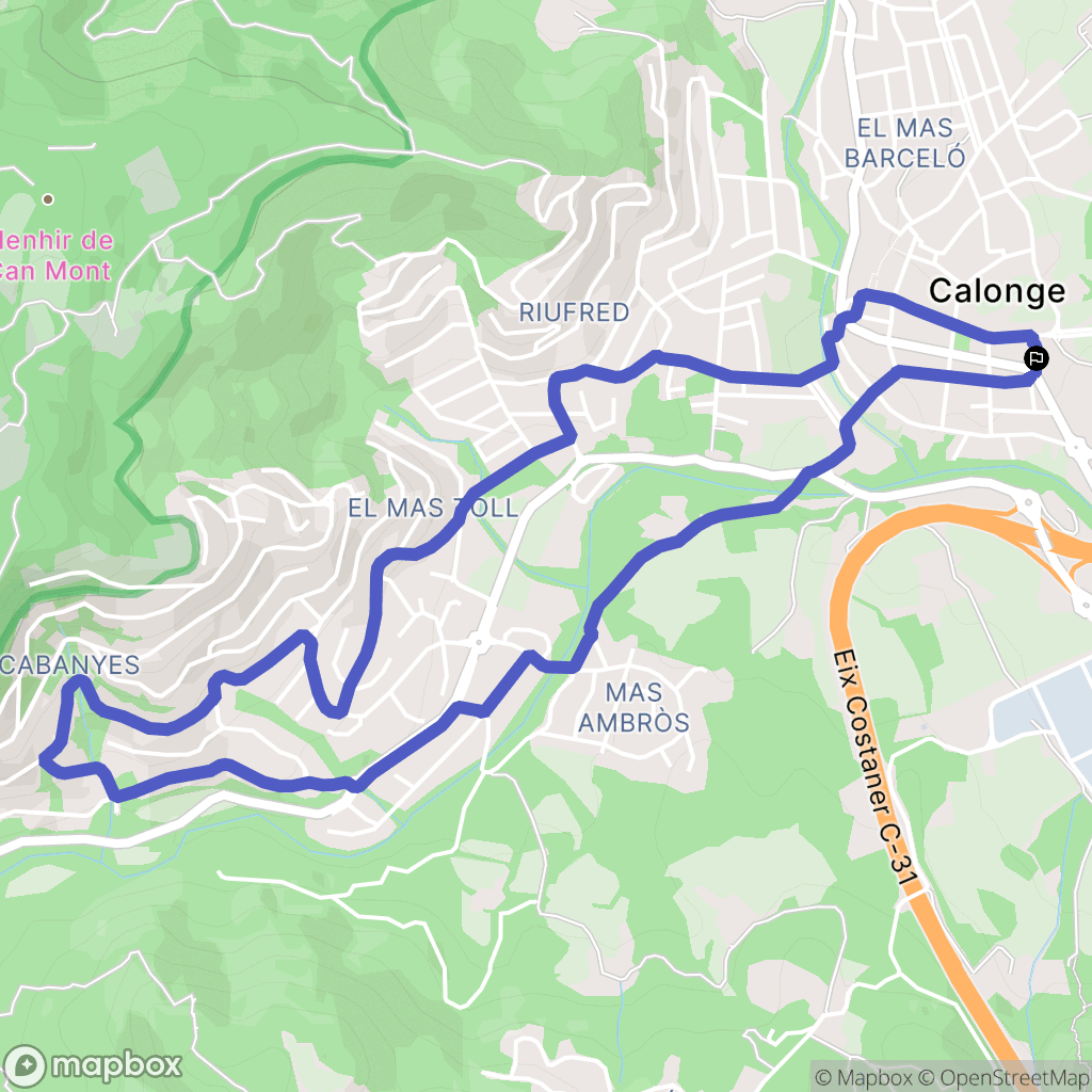 Calonge : carte du parcours de randonnée - Spain