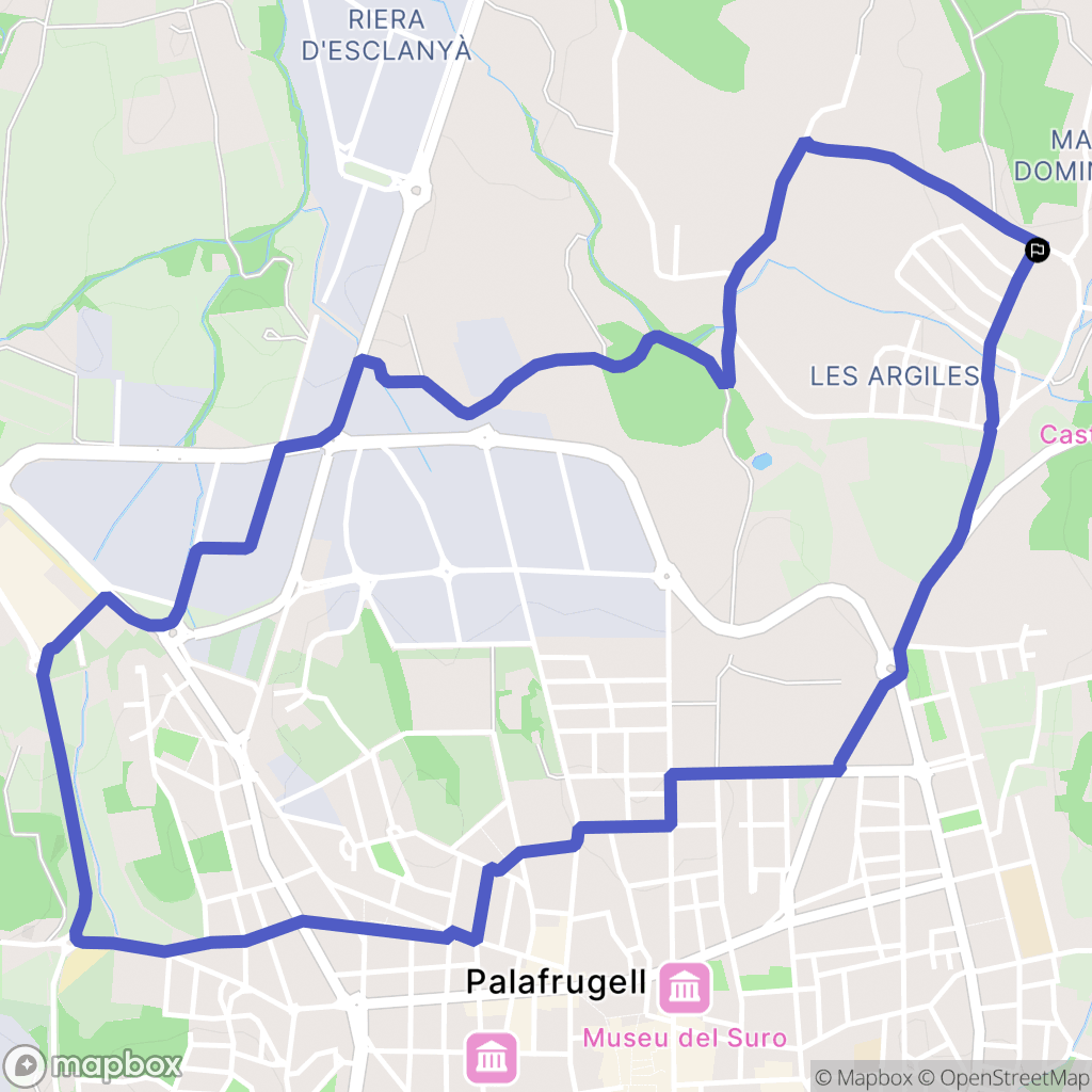 Begur : carte du parcours de randonnée - Spain