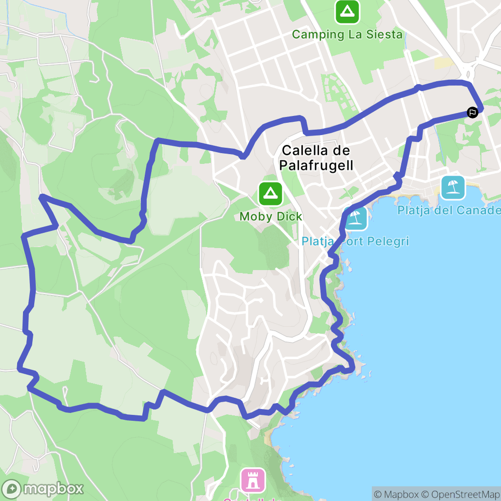 Palafrugell : carte du parcours de randonnée - Spain