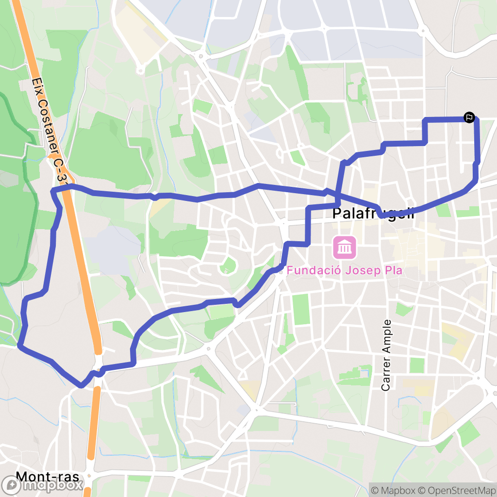 Palafrugell : carte du parcours de randonnée - Spain
