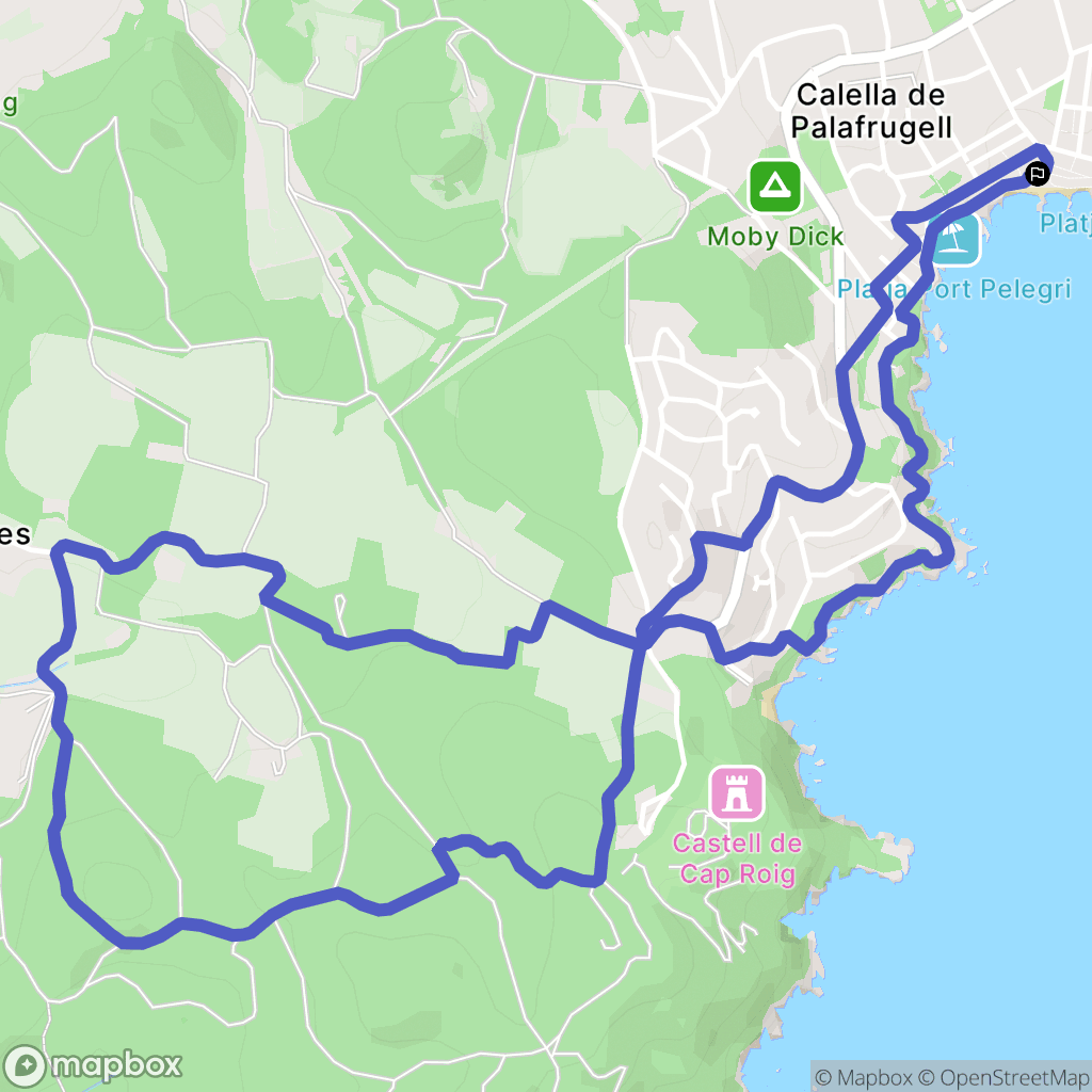Palafrugell : carte du parcours de randonnée - Spain